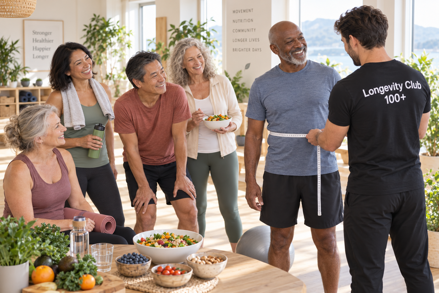 Grupp i varmt ljus – gemenskap och hälsa i Longevity Club 100+